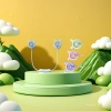 انها جديدة ذات مظهر ازرق ورأسين، مروحة رقبة صغيرة details Picture